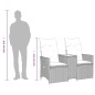 vidaXL Gartensofa 2-Sitzer Verstellbar mit Tisch Braun Poly Rattan vidaXL Gartensofa 2-Sitzer Verstellbar mit Tisch Braun Poly Rattan