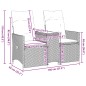 vidaXL Gartensofa 2-Sitzer Verstellbar mit Tisch Braun Poly Rattan vidaXL Gartensofa 2-Sitzer Verstellbar mit Tisch Braun Poly Rattan