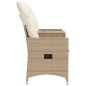 vidaXL Gartensofa 2-Sitzer Verstellbar mit Tisch Beige Poly Rattan vidaXL Gartensofa 2-Sitzer Verstellbar mit Tisch Beige Poly Rattan
