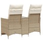 vidaXL Gartensofa 2-Sitzer Verstellbar mit Tisch Beige Poly Rattan vidaXL Gartensofa 2-Sitzer Verstellbar mit Tisch Beige Poly Rattan
