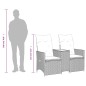 vidaXL Gartensofa 2-Sitzer Verstellbar mit Tisch Beige Poly Rattan vidaXL Gartensofa 2-Sitzer Verstellbar mit Tisch Beige Poly Rattan