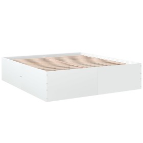 vidaXL Bettgestell Weiß 200x200 cm Holzwerkstoff