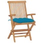 Gartenstühle mit Hellblauen Kissen 8 Stk. Massivholz Teak Gartenstühle mit Hellblauen Kissen 8 Stk. Massivholz Teak
