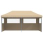 vidaXL Partyzelt Faltbar Pop-Up mit 3 Seitenteilen Beige vidaXL Partyzelt Faltbar Pop-Up mit 3 Seitenteilen Beige