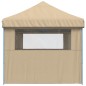 vidaXL Partyzelt Faltbar Pop-Up mit 3 Seitenteilen Beige vidaXL Partyzelt Faltbar Pop-Up mit 3 Seitenteilen Beige