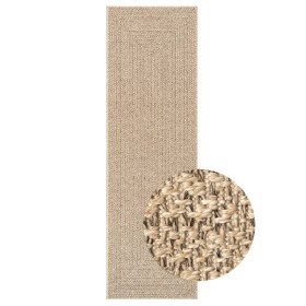 vidaXL Teppich ZIZUR 80x250 cm Jute-Optik Indoor und Outdoor