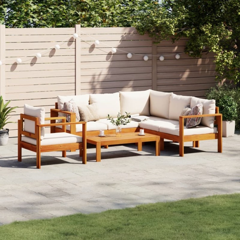 vidaXL 5-tlg. Garten-Sofagarnitur mit Kissen Massivholz Akazie vidaXL 5-tlg. Garten-Sofagarnitur mit Kissen Massivholz Akazie
