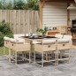 vidaXL 9-tlg. Garten-Essgruppe mit Kissen Beige Poly Rattan vidaXL 9-tlg. Garten-Essgruppe mit Kissen Beige Poly Rattan