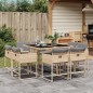vidaXL 9-tlg. Garten-Essgruppe mit Kissen Beigemischung Poly Rattan vidaXL 9-tlg. Garten-Essgruppe mit Kissen Beigemischung Poly Rattan
