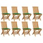 Gartenstühle mit Grünen Kissen 8 Stk. Massivholz Teak Gartenstühle mit Grünen Kissen 8 Stk. Massivholz Teak