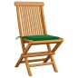Gartenstühle mit Grünen Kissen 8 Stk. Massivholz Teak Gartenstühle mit Grünen Kissen 8 Stk. Massivholz Teak