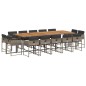 vidaXL 15-tlg. Garten-Essgruppe mit Kissen Grau Poly Rattan vidaXL 15-tlg. Garten-Essgruppe mit Kissen Grau Poly Rattan
