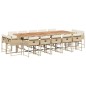 vidaXL 15-tlg. Garten-Essgruppe mit Kissen Beige Poly Rattan vidaXL 15-tlg. Garten-Essgruppe mit Kissen Beige Poly Rattan