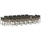 vidaXL 17-tlg. Garten-Essgruppe mit Kissen Grau Poly Rattan vidaXL 17-tlg. Garten-Essgruppe mit Kissen Grau Poly Rattan
