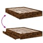 vidaXL Bettgestell mit Schubladen Räuchereiche 150x200cm Holzwerkstoff vidaXL Bettgestell mit Schubladen Räuchereiche 150x200cm Holzwerkstoff