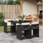 vidaXL 5-tlg. Garten-Essgruppe mit Kissen Schwarz Poly Rattan vidaXL 5-tlg. Garten-Essgruppe mit Kissen Schwarz Poly Rattan