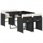 vidaXL 5-tlg. Garten-Essgruppe mit Kissen Schwarz Poly Rattan vidaXL 5-tlg. Garten-Essgruppe mit Kissen Schwarz Poly Rattan