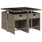 vidaXL 5-tlg. Garten-Essgruppe mit Kissen Grau Poly Rattan vidaXL 5-tlg. Garten-Essgruppe mit Kissen Grau Poly Rattan