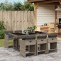 vidaXL 7-tlg. Garten-Essgruppe mit Kissen Grau Poly Rattan vidaXL 7-tlg. Garten-Essgruppe mit Kissen Grau Poly Rattan