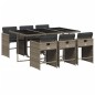 vidaXL 7-tlg. Garten-Essgruppe mit Kissen Grau Poly Rattan vidaXL 7-tlg. Garten-Essgruppe mit Kissen Grau Poly Rattan
