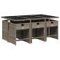 vidaXL 7-tlg. Garten-Essgruppe mit Kissen Grau Poly Rattan vidaXL 7-tlg. Garten-Essgruppe mit Kissen Grau Poly Rattan