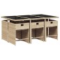 vidaXL 7-tlg. Garten-Essgruppe mit Kissen Beige Poly Rattan vidaXL 7-tlg. Garten-Essgruppe mit Kissen Beige Poly Rattan