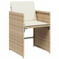 vidaXL 7-tlg. Garten-Essgruppe mit Kissen Beige Poly Rattan vidaXL 7-tlg. Garten-Essgruppe mit Kissen Beige Poly Rattan