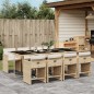 vidaXL 9-tlg. Garten-Essgruppe mit Kissen Beige Poly Rattan vidaXL 9-tlg. Garten-Essgruppe mit Kissen Beige Poly Rattan