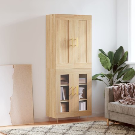 Highboard Sonoma-Eiche 69,5x34x180 cm Holzwerkstoff