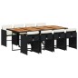 vidaXL 9-tlg. Garten-Essgruppe mit Kissen Schwarz Poly Rattan vidaXL 9-tlg. Garten-Essgruppe mit Kissen Schwarz Poly Rattan