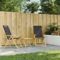 vidaXL 3-tlg. Bistro-Set Klappbar mit Dunkelgrauen Kissen Bambus vidaXL 3-tlg. Bistro-Set Klappbar mit Dunkelgrauen Kissen Bambus