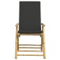 vidaXL 3-tlg. Bistro-Set Klappbar mit Dunkelgrauen Kissen Bambus vidaXL 3-tlg. Bistro-Set Klappbar mit Dunkelgrauen Kissen Bambus