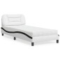 vidaXL Bett mit Matratze Weiß und Schwarz 80x200 cm Kunstleder vidaXL Bett mit Matratze Weiß und Schwarz 80x200 cm Kunstleder