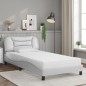vidaXL Bett mit Matratze Weiß 100x200 cm Kunstleder vidaXL Bett mit Matratze Weiß 100x200 cm Kunstleder