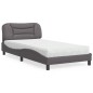 vidaXL Bett mit Matratze Grau 100x200 cm Kunstleder vidaXL Bett mit Matratze Grau 100x200 cm Kunstleder