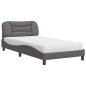 vidaXL Bett mit Matratze Grau 100x200 cm Kunstleder vidaXL Bett mit Matratze Grau 100x200 cm Kunstleder