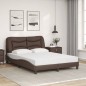 vidaXL Bett mit Matratze Braun 140x190 cm Kunstleder vidaXL Bett mit Matratze Braun 140x190 cm Kunstleder