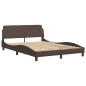 vidaXL Bett mit Matratze Braun 140x190 cm Kunstleder vidaXL Bett mit Matratze Braun 140x190 cm Kunstleder