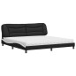 vidaXL Bett mit Matratze Schwarz und Weiß 200x200 cm Kunstleder vidaXL Bett mit Matratze Schwarz und Weiß 200x200 cm Kunstleder