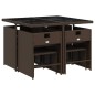 vidaXL 9-tlg. Garten-Essgruppe mit Kissen Braun Poly Rattan vidaXL 9-tlg. Garten-Essgruppe mit Kissen Braun Poly Rattan