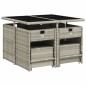 vidaXL 9-tlg. Garten-Essgruppe mit Kissen Hellgrau Poly Rattan vidaXL 9-tlg. Garten-Essgruppe mit Kissen Hellgrau Poly Rattan