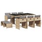 vidaXL 11-tlg. Garten-Essgruppe mit Kissen Beigemischung Poly Rattan vidaXL 11-tlg. Garten-Essgruppe mit Kissen Beigemischung Poly Rattan