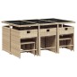 vidaXL 11-tlg. Garten-Essgruppe mit Kissen Beigemischung Poly Rattan vidaXL 11-tlg. Garten-Essgruppe mit Kissen Beigemischung Poly Rattan