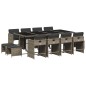 vidaXL 13-tlg. Garten-Essgruppe mit Kissen Grau Poly Rattan vidaXL 13-tlg. Garten-Essgruppe mit Kissen Grau Poly Rattan