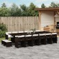vidaXL 17-tlg. Garten-Essgruppe mit Kissen Braun Poly Rattan vidaXL 17-tlg. Garten-Essgruppe mit Kissen Braun Poly Rattan