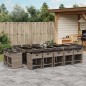 vidaXL 15-tlg. Garten-Essgruppe mit Kissen Grau Poly Rattan vidaXL 15-tlg. Garten-Essgruppe mit Kissen Grau Poly Rattan