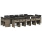 vidaXL 15-tlg. Garten-Essgruppe mit Kissen Grau Poly Rattan vidaXL 15-tlg. Garten-Essgruppe mit Kissen Grau Poly Rattan