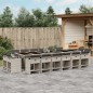 vidaXL 17-tlg. Garten-Essgruppe mit Kissen Hellgrau Poly Rattan vidaXL 17-tlg. Garten-Essgruppe mit Kissen Hellgrau Poly Rattan