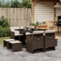 vidaXL 9-tlg. Garten-Essgruppe mit Kissen Braun Poly Rattan vidaXL 9-tlg. Garten-Essgruppe mit Kissen Braun Poly Rattan