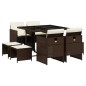 vidaXL 9-tlg. Garten-Essgruppe mit Kissen Braun Poly Rattan vidaXL 9-tlg. Garten-Essgruppe mit Kissen Braun Poly Rattan